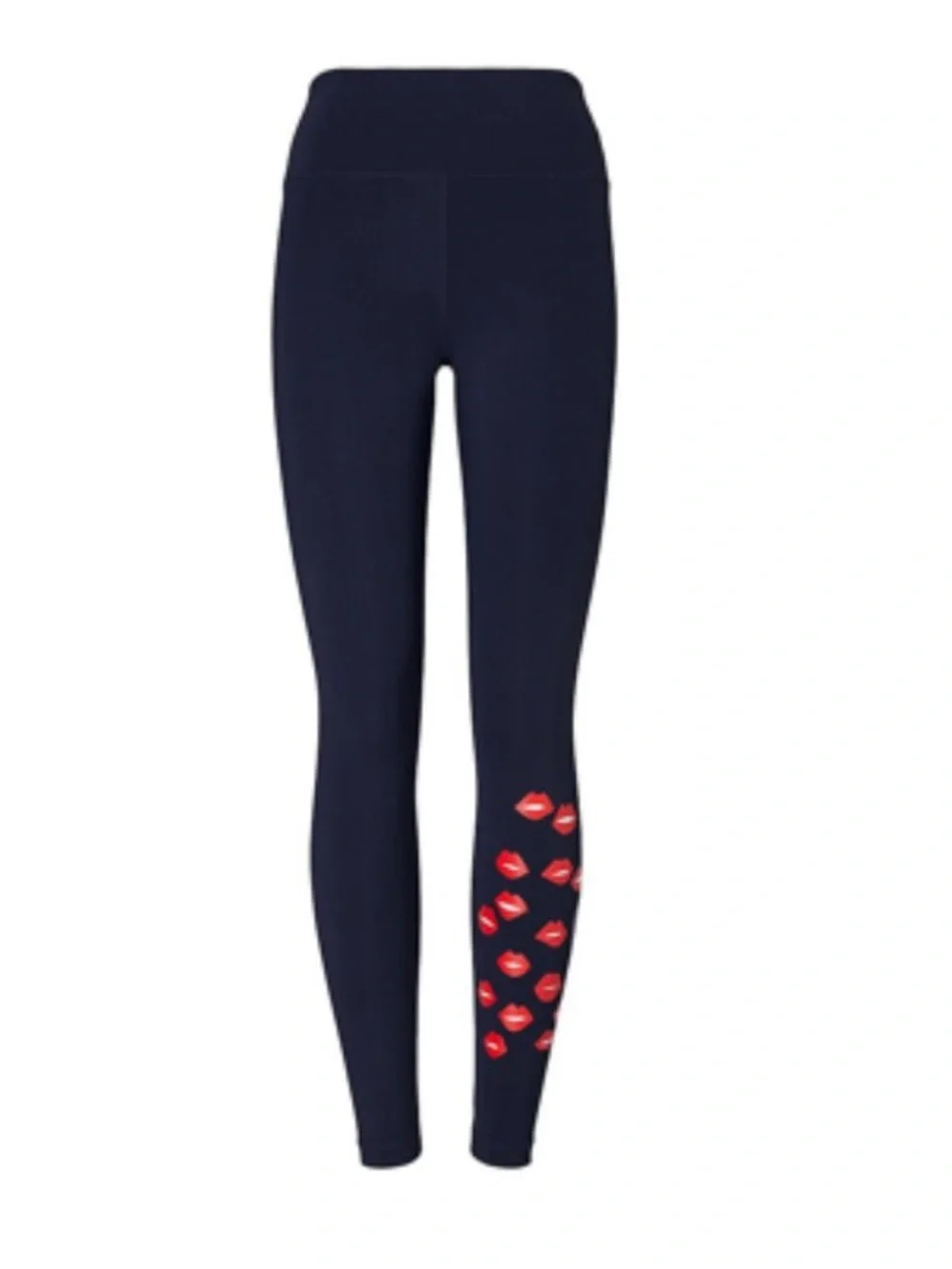 Tory Burch | Navy Blue High-Rise Sculpt Lips Graphic Leggings Sz XL